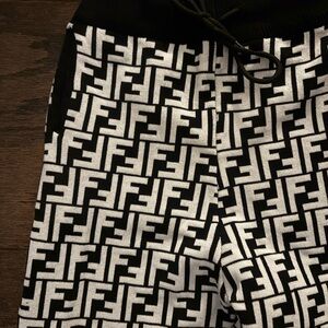 Fendi Black and White Logo Joggers